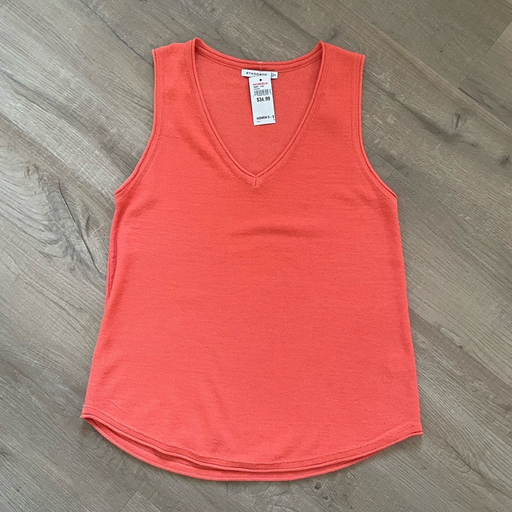 NEW Staccato V-Neck Orange Tank Top